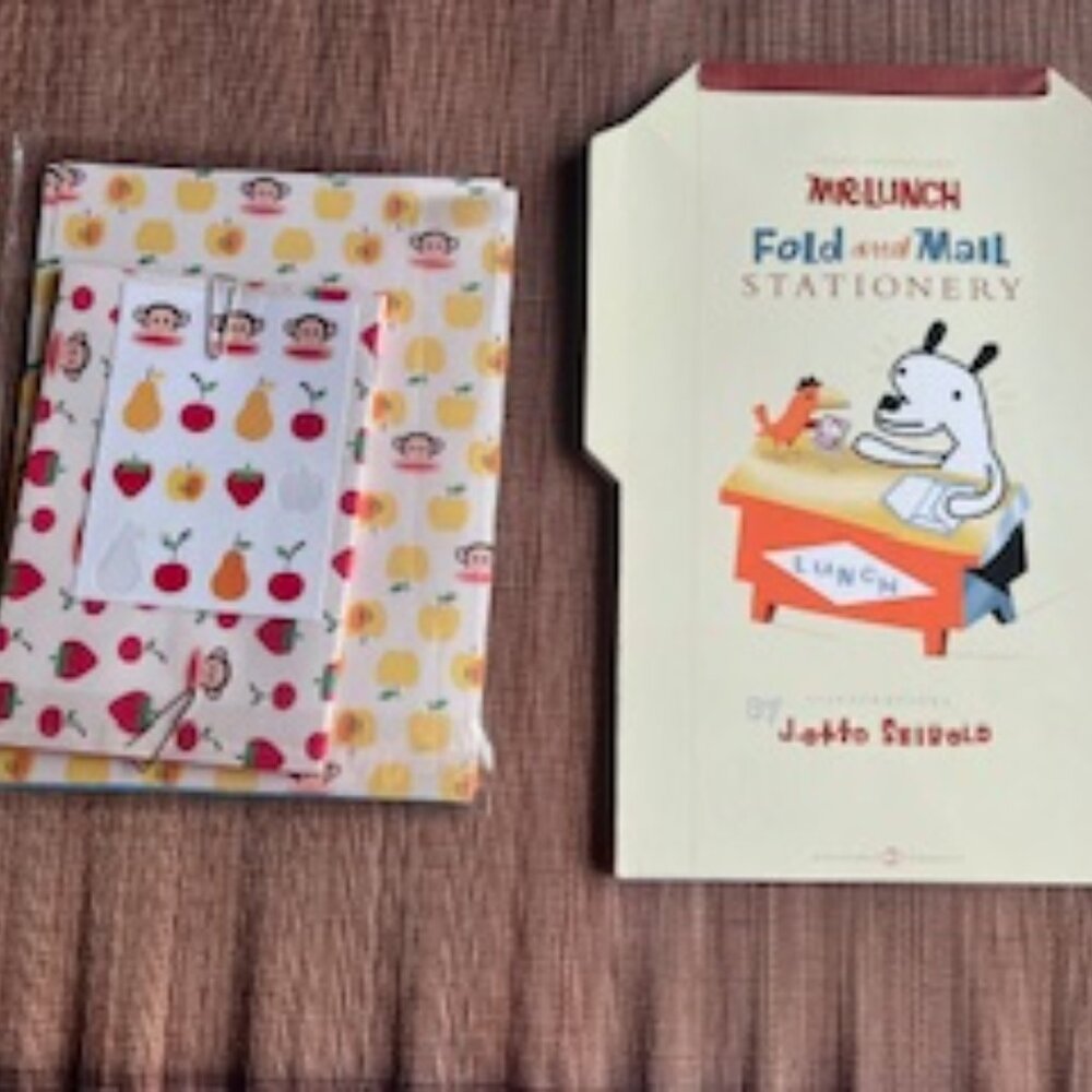 Rare Mr. Lunch Fold-and-Mail Stationery Booklet & Paul Frank Julius Fruit RARE